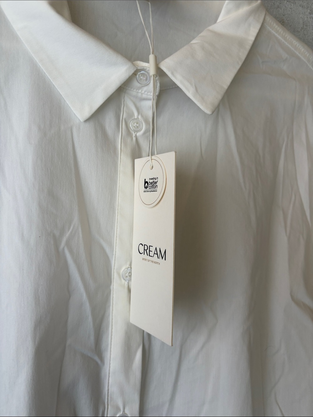 Cream classic white long sleeve button shirt
